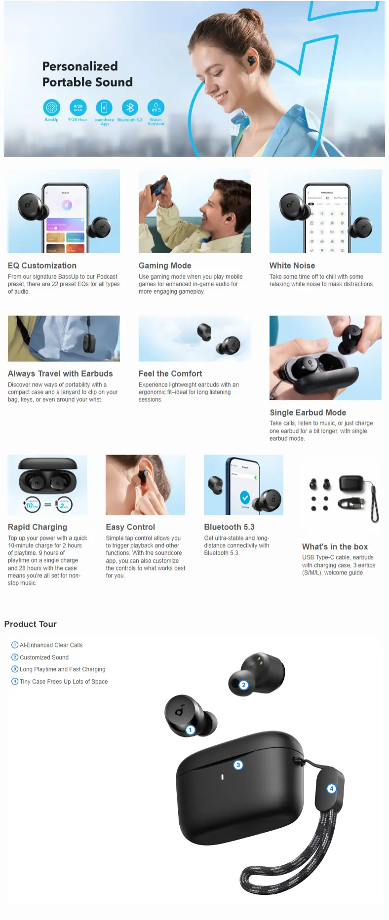 Anker Soundcore A25i Earbuds - black