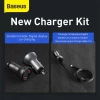Baseus Digital Display PPS Dual Quick Charger Car Charger 45W WITH CABLE - Sliver (Variant)
