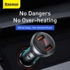 Baseus Digital Display PPS Dual Quick Charger Car Charger 45W WITH CABLE - Grey (Variant)