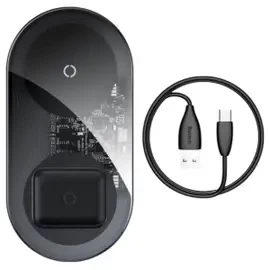 Baseus Simple 2in1 Wireless Charger (18W) - Black