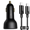 Baseus Superme PPS Dual Car Charger 100W With Type-c To Type-c Cable - Black (Variant)
