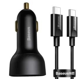 Baseus Superme PPS Dual Car Charger 100W with Type-c to Type-c Cable