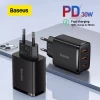 Baseus 30W Compact U+U+C USB Type C Charger Phone Charger - Black (Variant)